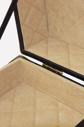Casa Padrino maleta de lujo de cuero genuino negro / oro 100 cm - Hecho en Italia