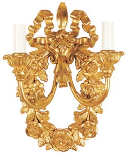 Casa Padrino lámpara de pared doble barroco de lujo oro 25 x A. 30 cm - Hecho en Italia