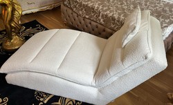 Casa Padrino chaise longue di lusso con cuscino poggiatesta bianco 170 cm