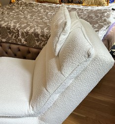 Casa Padrino chaise longue di lusso con cuscino poggiatesta bianco 170 cm