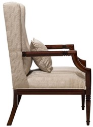Prunkvoller Luxus Barock Wohnzimmer Sessel Beige Dunkelbraun