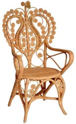 Vintage Stil Rattan Hotel Garten Esszimmer Stuhl 6er Set mit Armlehnen Naturfarben