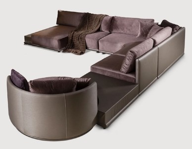 Casa Padrino divano angolare componibile da soggiorno di lusso viola 420 cm