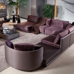 Casa Padrino sofá esquinero modular de salón de lujo púrpura 420 cm
