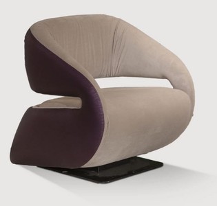 Casa Padrino poltrona di lusso beige / viola / nero 80 x 90 x A. 80 cm