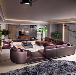 Casa Padrino poltrona di lusso beige / viola / nero 80 x 90 x A. 80 cm