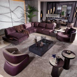 Casa Padrino poltrona di lusso beige / viola / nero 80 x 90 x A. 80 cm