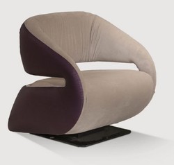 Casa Padrino poltrona di lusso beige / viola / nero 80 x 90 x A. 80 cm