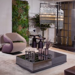 Casa Padrino poltrona di lusso beige / viola / nero 80 x 90 x A. 80 cm