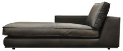 Casa Padrino luxury genuine leather chaise longue right side black 186 cm