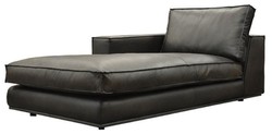 Casa Padrino luxury genuine leather chaise longue right side black 186 cm