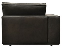 Casa Padrino luxury genuine leather chaise longue right side black 186 cm