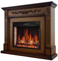 Casa Padrino chimenea eléctrica LED barroco marrón 128 x 38 x A. 110,5 cm