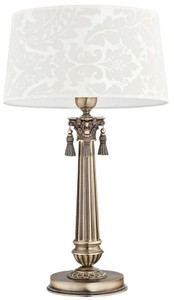 Casa Padrino luxury baroque table lamp brass with patina / white Ø 32 x H. 53 cm