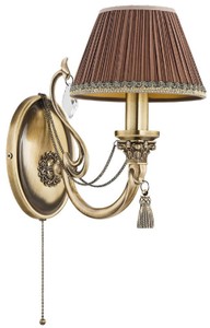 Casa Padrino lámpara de pared de cristal barroco de lujo latón con pátina / marrón A. 25 cm