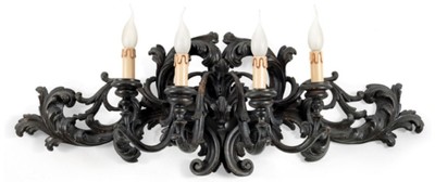 Casa Padrino lámpara de pared doble barroco de lujo negro antiguo 91 cm - Hecho en Italia Casa Padrino lámpara de pared doble barroco de lujo negro antiguo 91 cm - Hecho en Italia