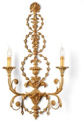Casa Padrino applique murale double baroque de luxe beige antique / argent H. 81 cm - Fabriquée en Italie