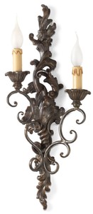 Casa Padrino lámpara de pared doble barroco de lujo gris antiguo A. 60 cm - Hecho en Italia
