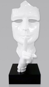 Luxus XXL Deko Skulptur Weiß Schwarz