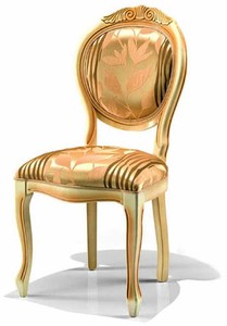 Prunkvoller Luxus Barock Esszimmer Stuhl Gold Elfenbein Beige