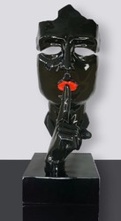 Luxus XXL Deko Skulptur Schwarz Rot
