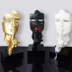 Luxus XXL Deko Skulptur Schwarz Rot