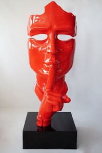 Luxus XXL Deko Skulptur Rot Schwarz