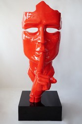 Casa Padrino scultura decorativa XXL rosso / nero A. 190 cm