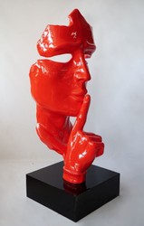 Casa Padrino scultura decorativa XXL rosso / nero A. 190 cm
