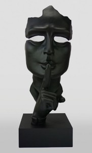 Luxus XXL Deko Skulptur Matt Schwarz Schwarz