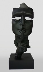Luxus XXL Deko Skulptur Matt Schwarz Schwarz