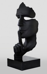 Luxus XXL Deko Skulptur Matt Schwarz Schwarz
