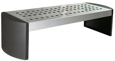 Metall Gartenbank Parkbank Silber Grau
