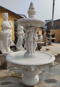 Casa Padrino fuente de mármol barroco de lujo blanco Ø 150 x A. 230 cm