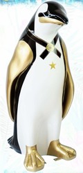 Casa Padrino sculpture décorative XXL pingouin blanc / noir / or H. 170 cm