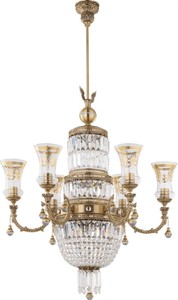 Casa Padrino luxury baroque chandelier brass with patina / gold Ø 75 x H. 138 cm