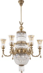 Casa Padrino lustre baroque de luxe laiton avec patine / or Ø 75 x H. 138 cm
