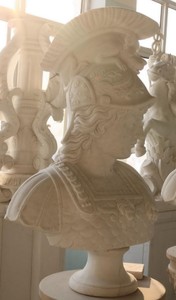 Casa Padrino buste Art Nouveau de luxe en marbre soldat romain blanc H. 90 cm