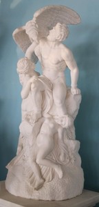 Casa Padrino Sculpture Déco en Marbre Art Nouveau de Luxe Blanc H. 120 cm