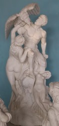 Casa Padrino Sculpture Déco en Marbre Art Nouveau de Luxe Blanc H. 120 cm