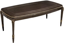 Casa Padrino mesa de centro barroco de lujo marrón oscuro / oro 132 cm - Muebles Barrocos
