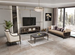 Casa Padrino mesa de centro barroco de lujo marrón oscuro / oro 132 cm - Muebles Barrocos