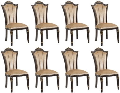Luxus Barock Esszimmer Stuhl 8er Set Hellbraun Dunkelbraun Gold Luxus Barock Esszimmer Stuhl 8er Set Hellbraun Dunkelbraun Gold