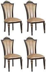 Luxus Barock Esszimmer Stuhl 4er Set Hellbraun Dunkelbraun Gold Luxus Barock Esszimmer Stuhl 4er Set Hellbraun Dunkelbraun Gold