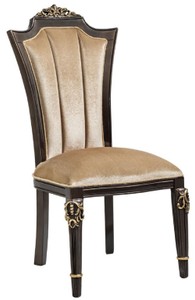 Luxus Barock Esszimmer Stuhl Hellbraun Dunkelbraun Gold