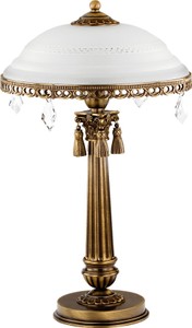 Casa Padrino luxury baroque crystal table lamp brass with patina / white H. 51 cm