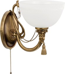 Casa Padrino lampada da parete in cristallo barocco di lusso ottone con patina / bianco A. 25 cm Casa Padrino lampada da parete in cristallo barocco di lusso ottone con patina / bianco A. 25 cm