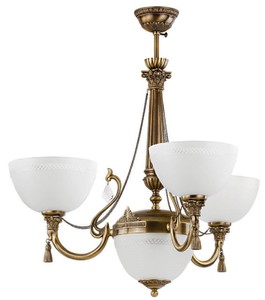 Casa Padrino luxury baroque crystal chandelier brass with patina / white Ø 62 x H. 70 cm