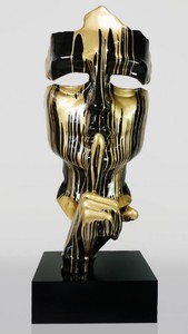 Luxus XXL Deko Skulptur Schwarz Gold
