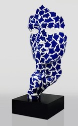 Casa Padrino XXL decorative sculpture blue / white / black H. 190 cm